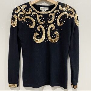 Vintage Silk Angora Blend Sequin Sweater